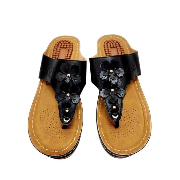 Orthopedic Wedge Sandals Women Comfortable Dressy Summer Women black Size 10.5 - Picture 4 of 14